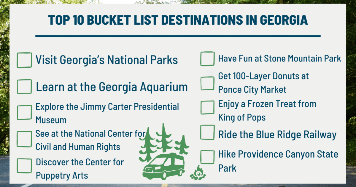 A Georgia bucket list is a great way to keep track of everything to see in the state