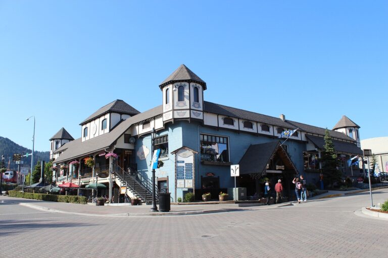 A Bavarian-style building in the village of Leavenworth, Washington
