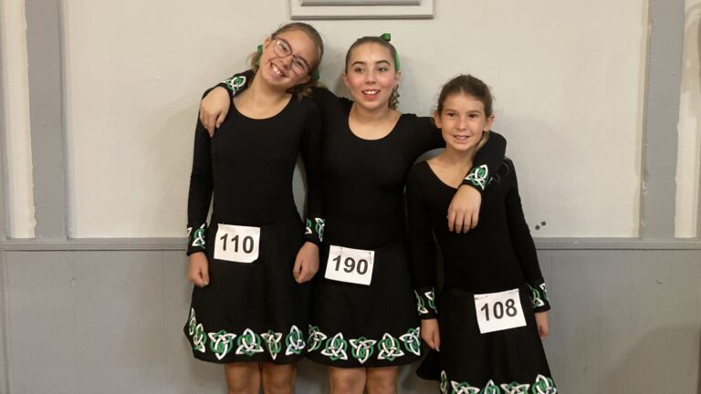 Some of my online Irish dance students at a competition