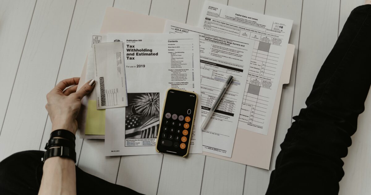Tax paper on table