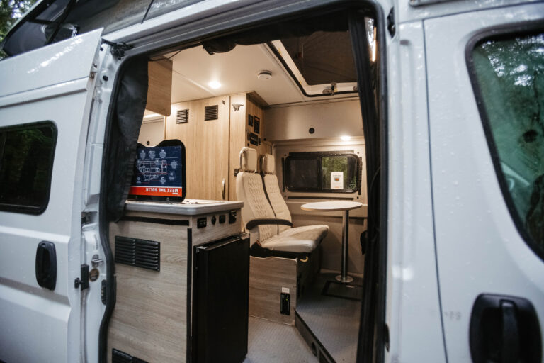 interior of campervan