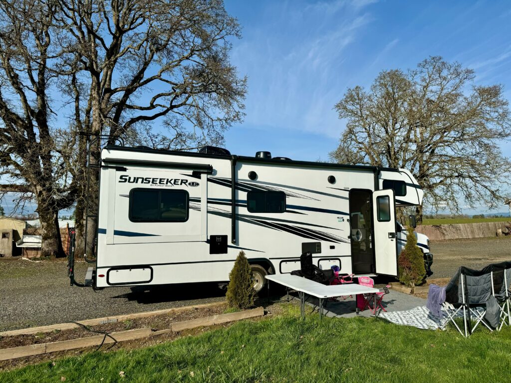 Class C RV motorhome being enjoyed by RV renters