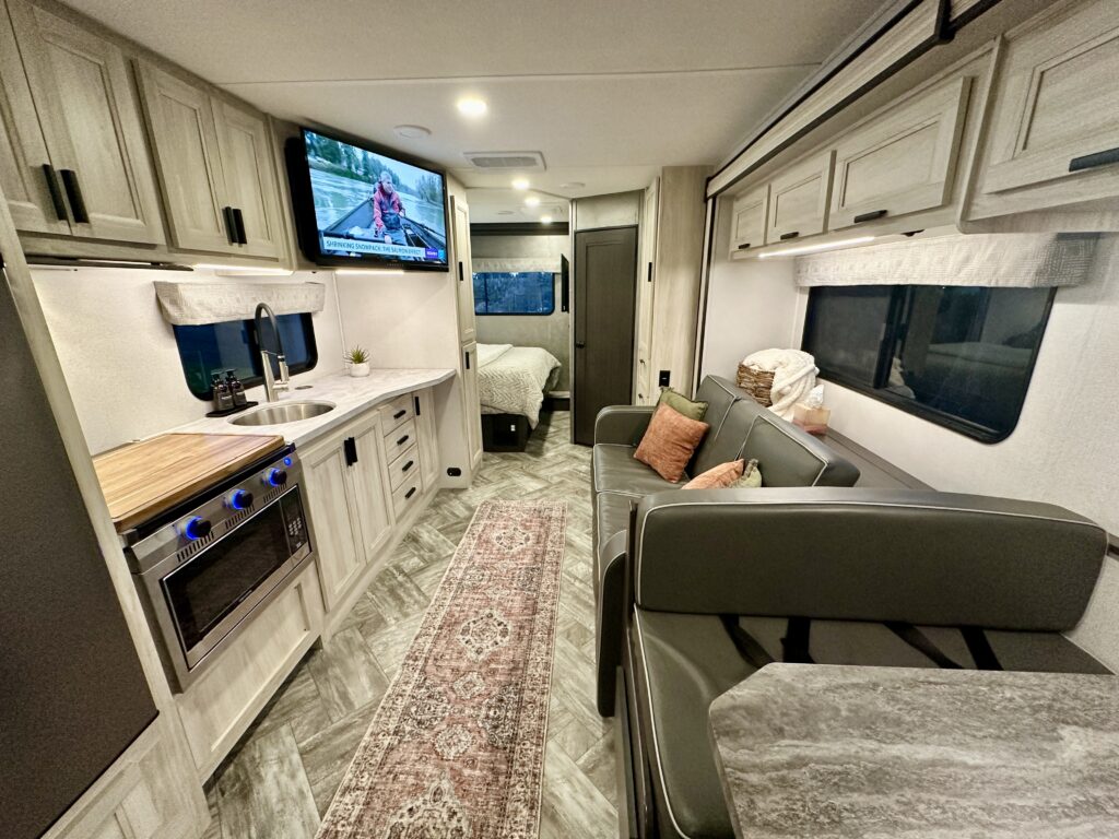 Photo of inside an RV used for listing the RV for rent 